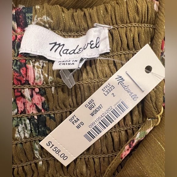 Madewell Cami Tier Midi Dress in Metallic Classic Corsage Floral Print Size 2 - Picture 10 of 12
